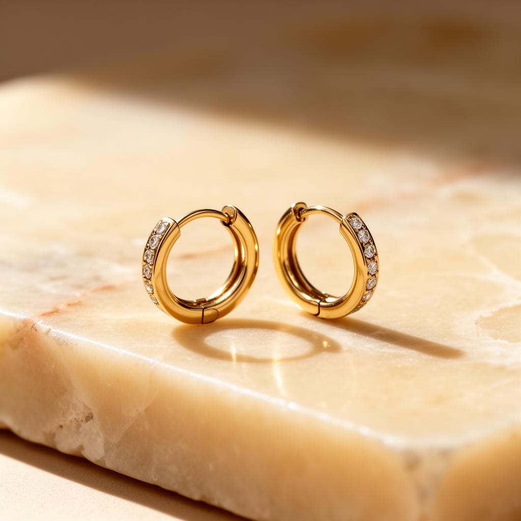 Pavé Huggie Hoops